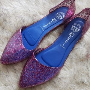 Pink Glitter Jelly Shoes